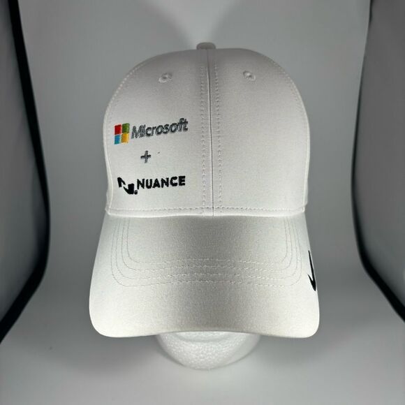 Nike Legacy 91 Microsoft + Nuance Baseball Cap Adjustable Dri Fit-White Men OSFA - Picture 1 of 6